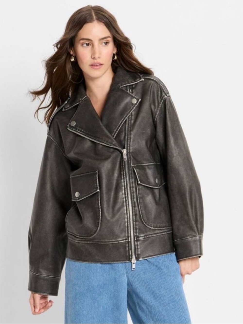 🖤Future Collective Oversized Leather Jacket